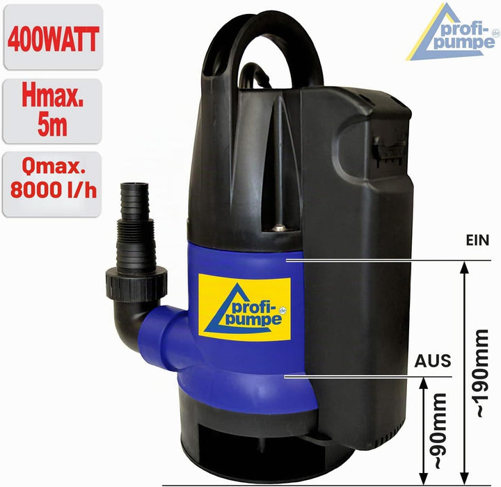 Schmutzwasserpumpe Tauchpumpe Dirt-Star-Extra-SS 400 Gartenpumpe REGENFASSPUMPE zum Bewässern und al