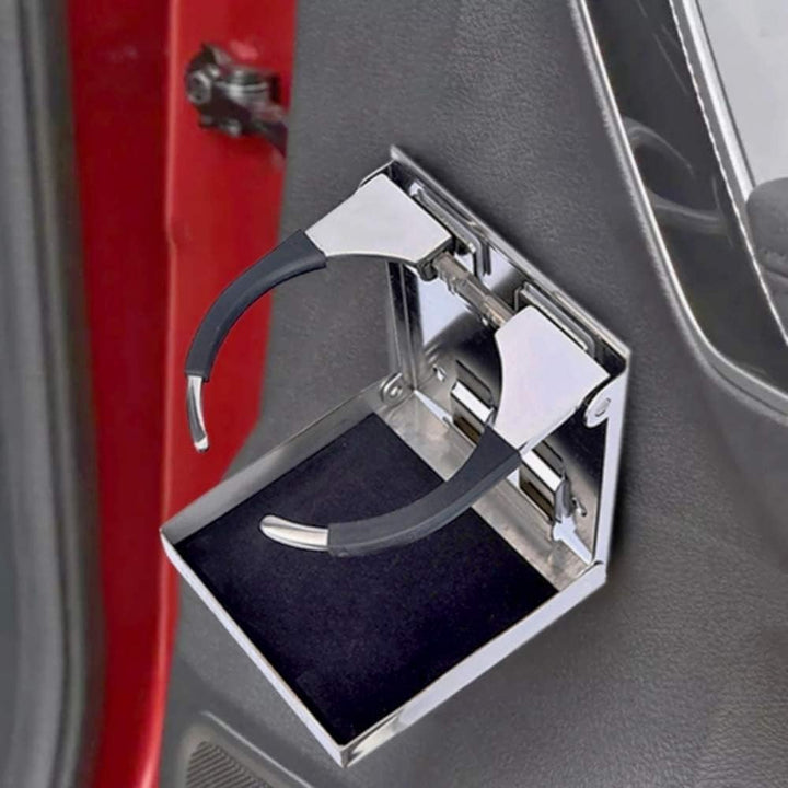 KAOLALI 2 Stück Universal Verstellbarer Getränkehalter aus Edelstahl Faltbarer Auto Becherhalter für