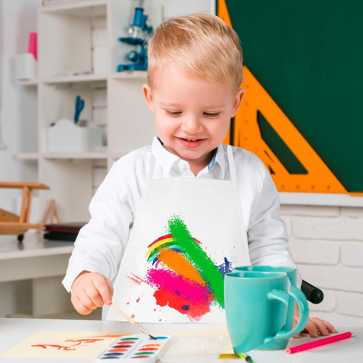 Malschürzen für Kinder Kunstschürzen für Kinder mit 2 geräumigen Taschen Kinderschürzen für Kunst, M