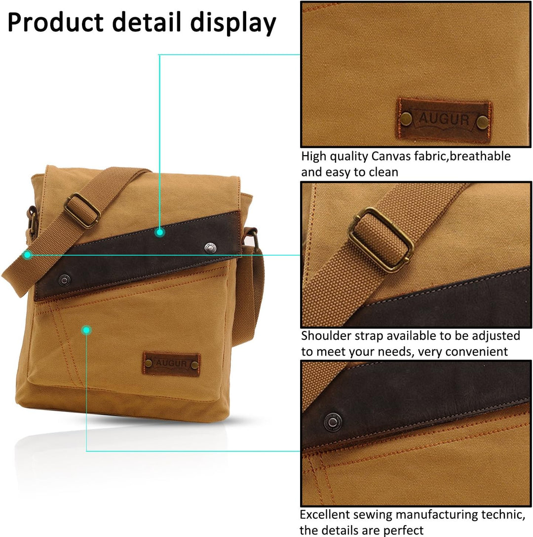 FANDARE Vintage Messenger Bag Umhängetasche Computer Briefcase Taschen für Arbeit Schule Schulranzen