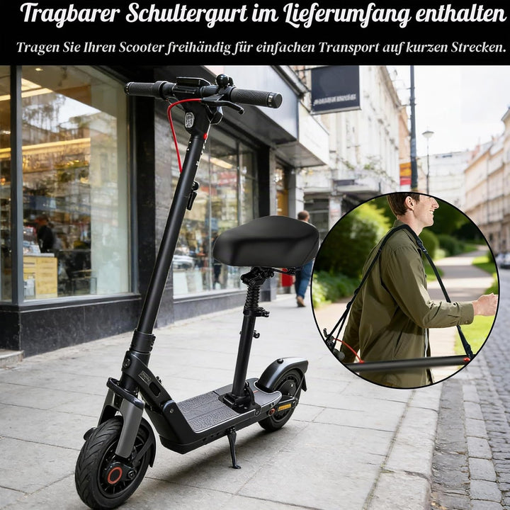 Elektroroller Sitz, 40-55CM höhenverstellbar Klappsitz für Elektroroller, mit Stossdämpfender Sitzki