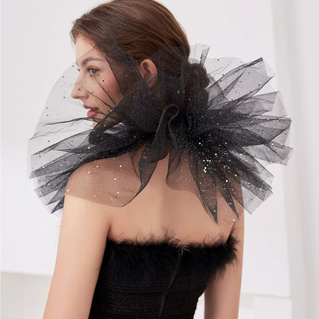 Gerüschter Tüllkragen, Viktorianischen Neck Tüll, Clownkragen, Kragen im Renaissancestil, flauschig