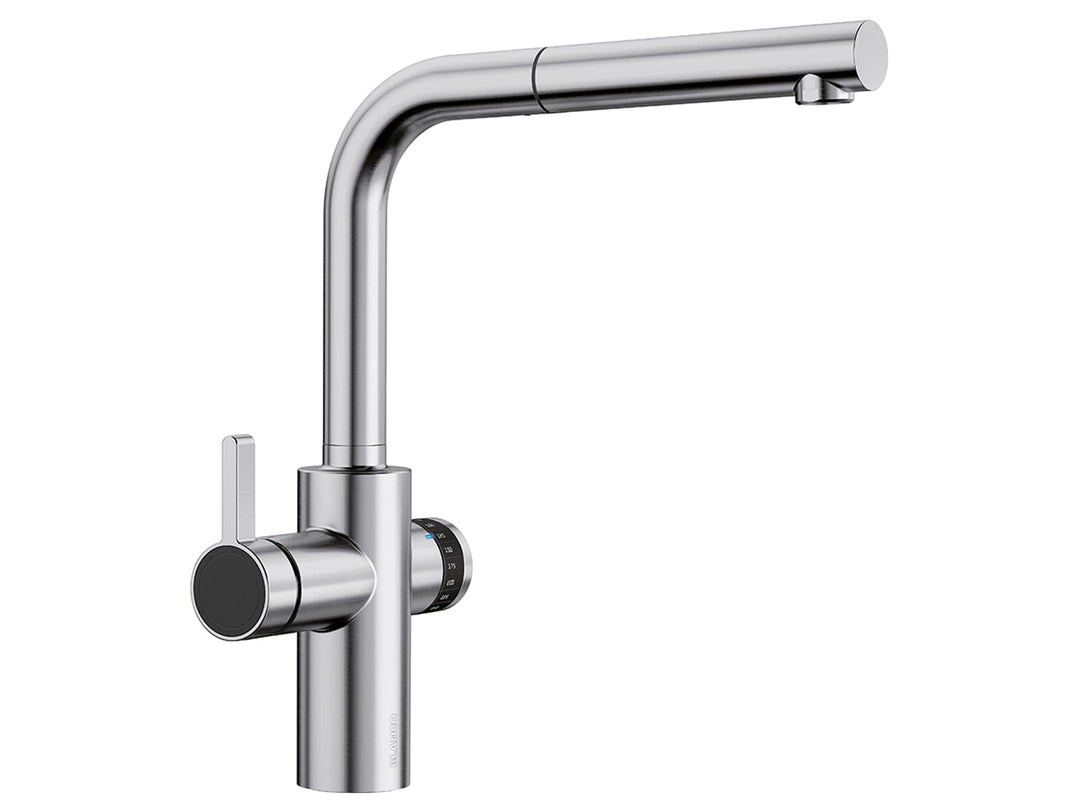 Blanco 525213 EVOL-S Volume Küchenarmatur mit Messbecherfunktion, 230 V, Edelstahl Finish UltraResis
