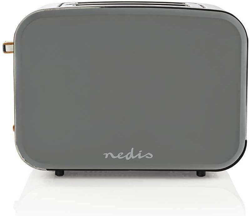 Nedis Soft Touch Toaster für 2 Scheiben Toast, Bagels oder Muffins – Mit 6 Bräunungsstufen, Aufwärm-