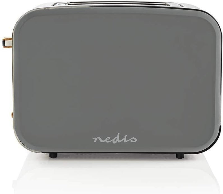 Nedis Soft Touch Toaster für 2 Scheiben Toast, Bagels oder Muffins – Mit 6 Bräunungsstufen, Aufwärm-