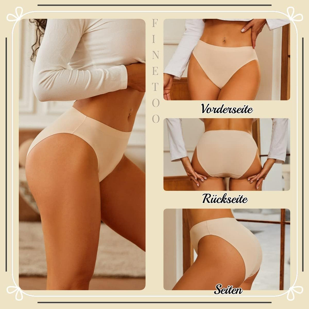 FINETOO 5er Pack Seamless Slips Damen Nahtlose Unterwäsche Unterhosen Nahtlo Hipster Unsichtbare Fra