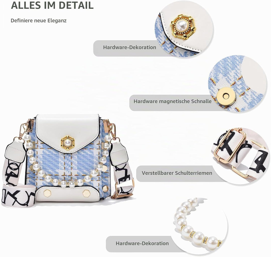 NICOLE &amp; DORIS Süsse Handtaschen Damen Handytaschen Klein Umhängetasche PU Leder Mini Schultertasche