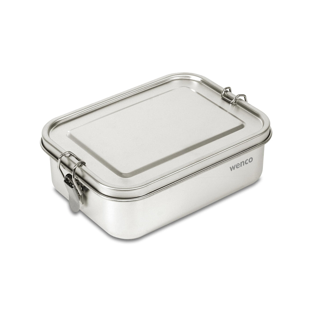 wenco Lunchbox Edelstahl Gross mit 1100ml Füllmenge – Brotdose mit Fächern, Entfernbare Trennwand un