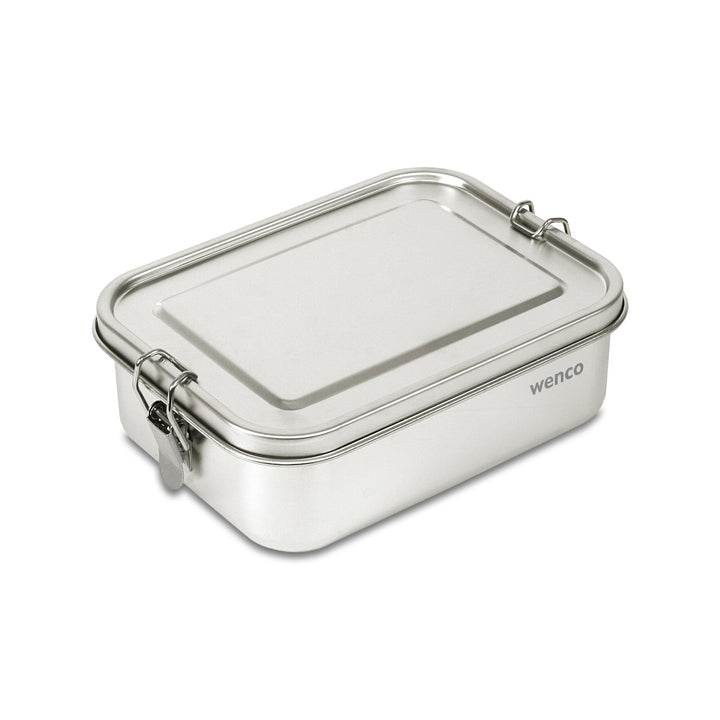 wenco Lunchbox Edelstahl Gross mit 1100ml Füllmenge – Brotdose mit Fächern, Entfernbare Trennwand un