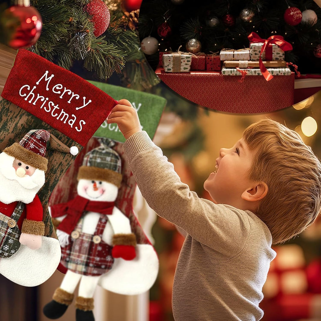 Nikolausstrumpf Gross, 2er Set Nikolausstiefel zum Befüllen Jute Vliesstoff Nikolaus Socken zum Befü