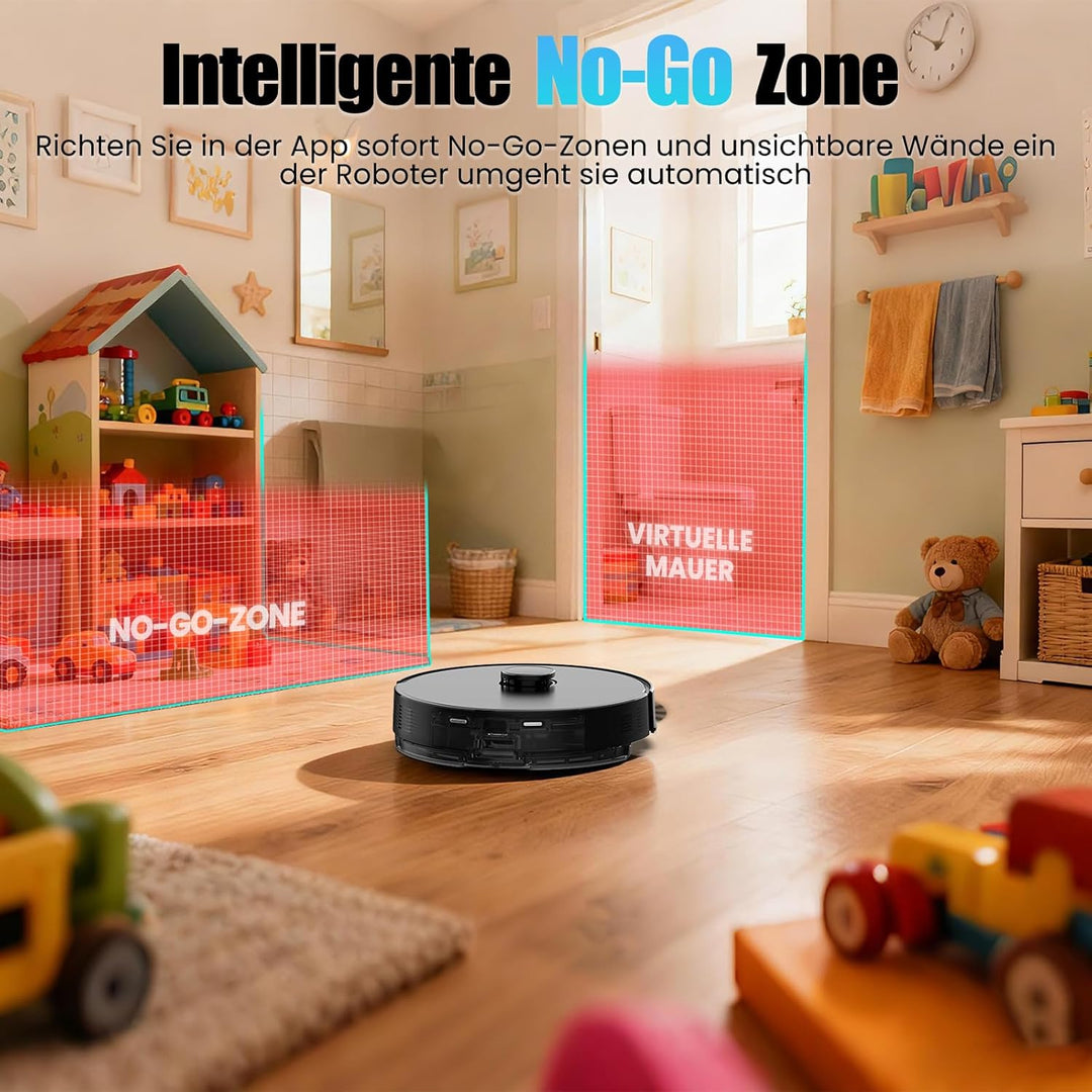 E10+ Saugroboter mit Wischfunktion, Staubsauger Roboter mit Absaugstation 3.5L, 8000Pa Saugkraft, Li