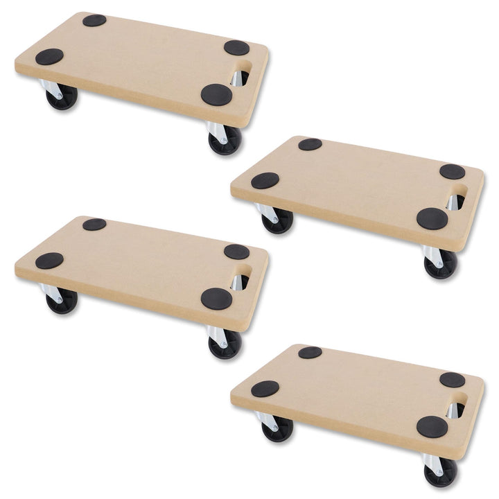 Froadp 4 Stück Transportroller Rollbrett 580 x 290 x 108 mm Möbelroller Rollbretter inkl. Gummipads