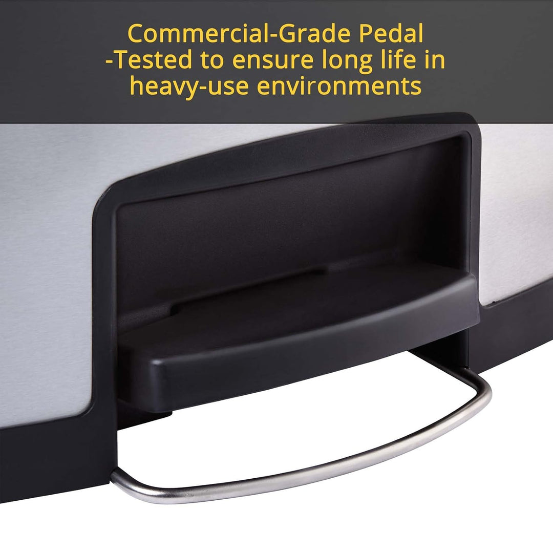 Rubbermaid Commercial Products Slim Jim 1883552 90 Litre Front Step Step-On Resin Wastebasket - Beig