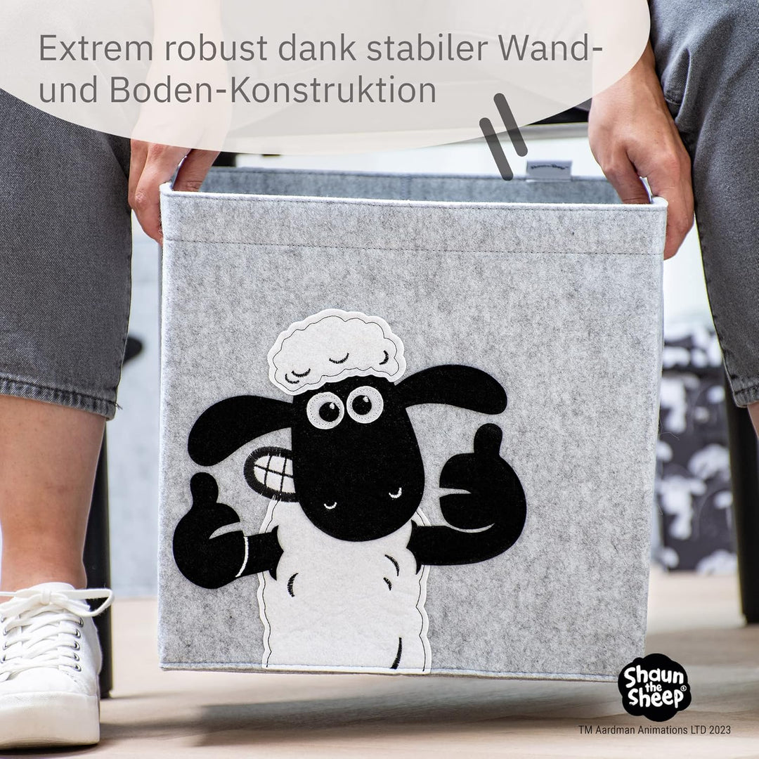 meets Shaun das Schaf Aufbewahrungsbox für Kinder – Filz-Box mit dem kultigen Schaf zum Verstauen vo