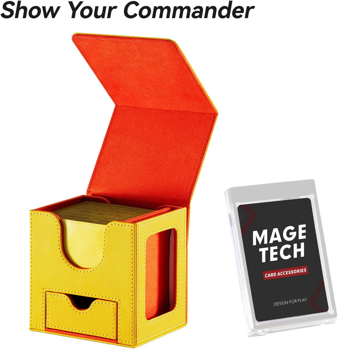 Mage Tech Card Deck Box für MTG Commander - Patentiertes Design, Commander Display, passend für 100