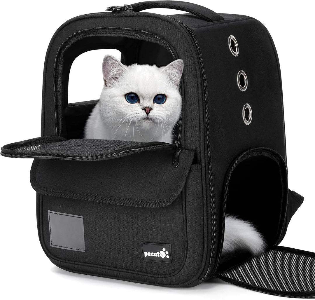 pecute Haustier Rucksack 6kg, Tragbare und Faltbare Katzentasche, Atmungsaktive und Leichte Hundetas