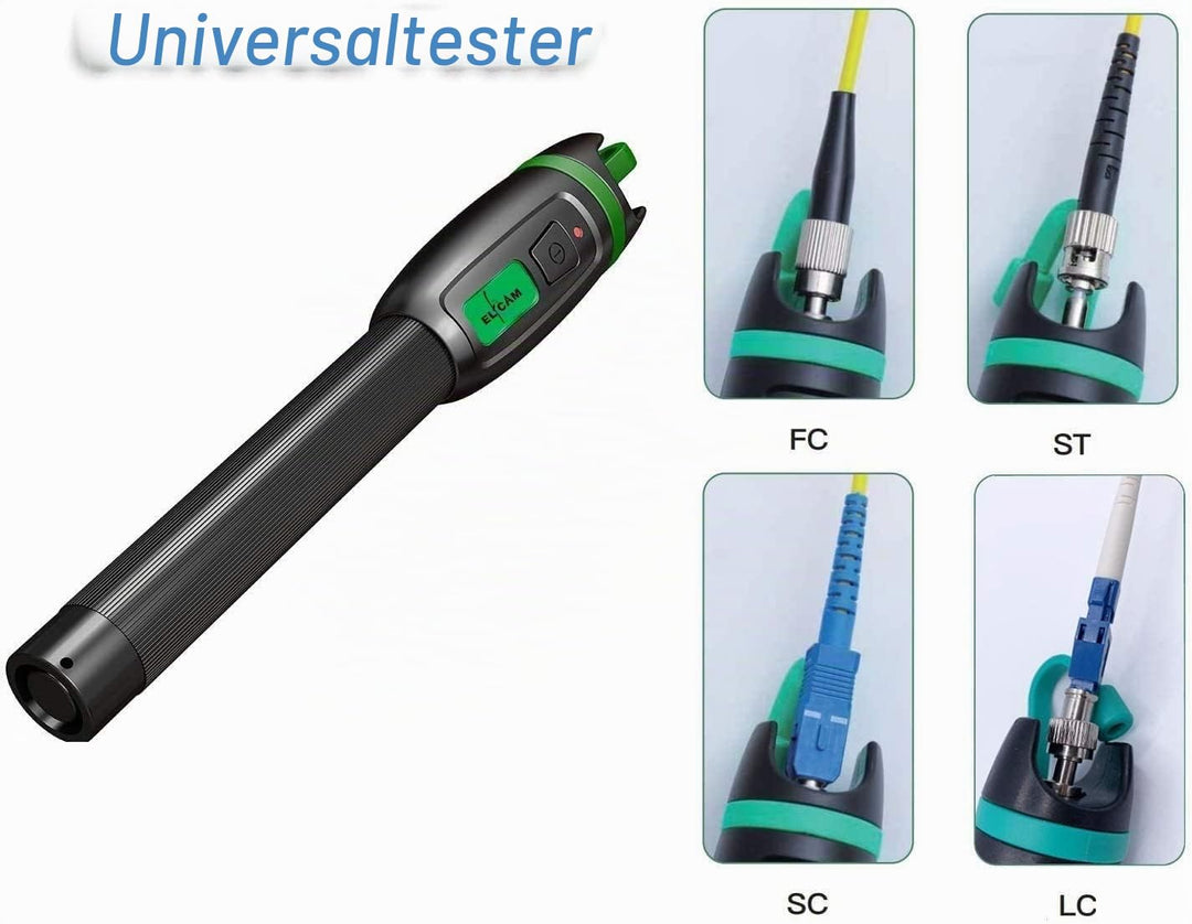 Elfcam® - Glasfaserkabel Tester, 30mW 30KM Visuelle Fehlersuche für LWL LC SC FC ST E2000, Glasfaser