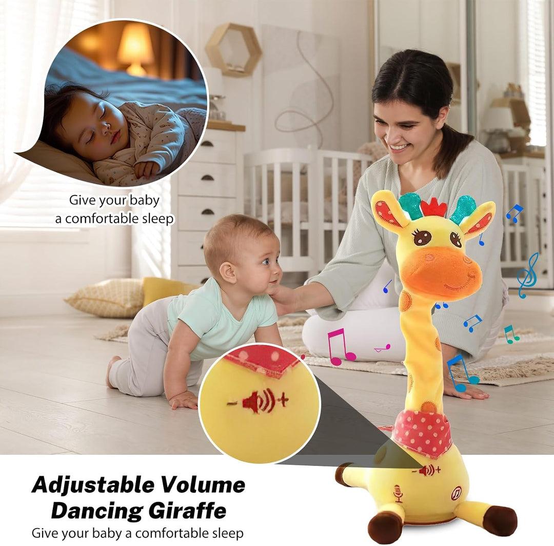 Giraffe aus Plüsch, leuchtend und singend, singende Giraffe, Lichtfunktion und Sprachwiederholung, A