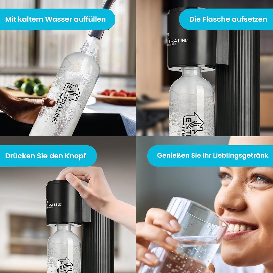 Extralink Smart Life Wassersprudler, Kompakte Grösse, Leicht bis Stark Kohlensäurehaltig - Sprudelwa