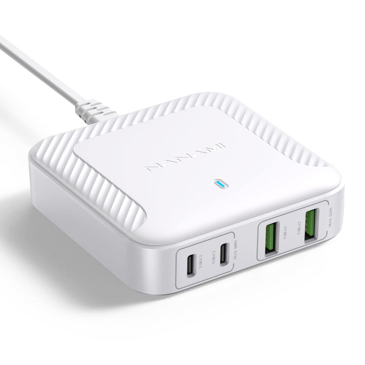 NANAMI 100W USB C Ladegerät Mehrfach - 4-Port Desktop Charger GaN USB C Netzteil PD Ladegerät mit PP