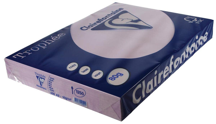 Clairefontaine 1250C - Ries Druckerpapier / Kopierpapier Trophee, Pastell Farben, DIN A3, 120g, 500