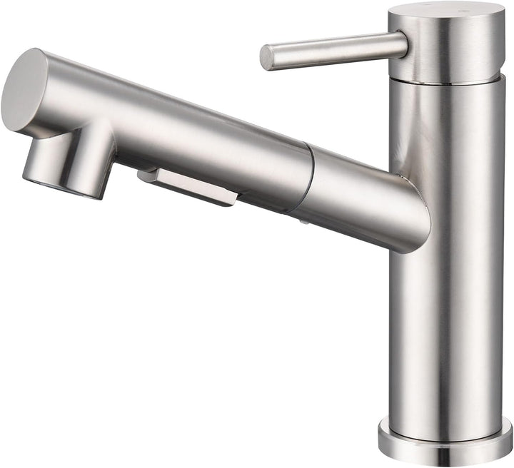 HOMELODY Wasserhahn Küche/Bad Gebürsteter Oberfläche Ausziehbar, Küchenarmatur mit Brause Zwei Wasse