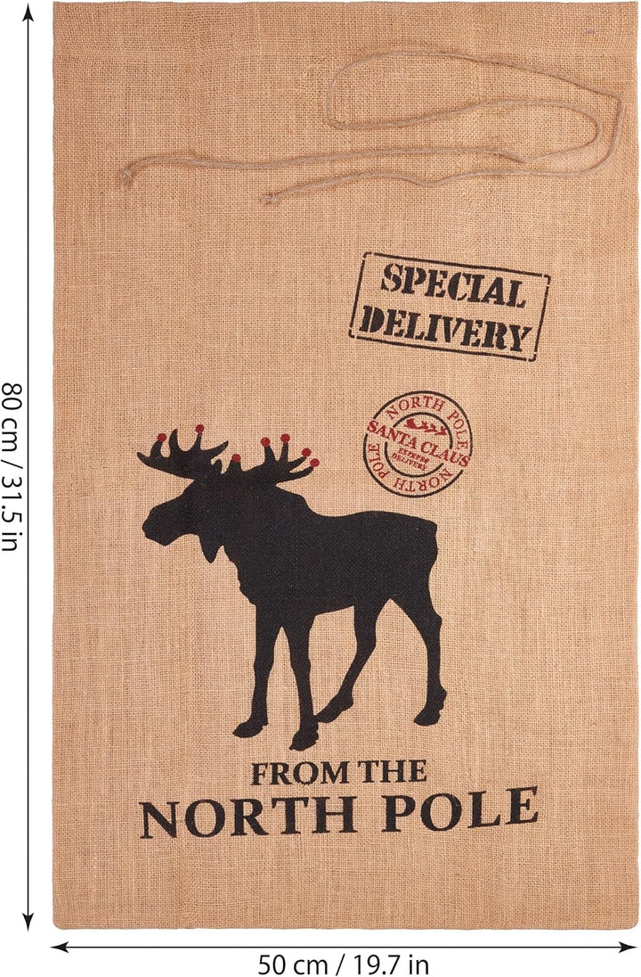 BRUBAKER 3er Set Weihnachtssack - 80 cm Geschenksack mit weihnachtlichen Motiven - Nikolausbeutel zu