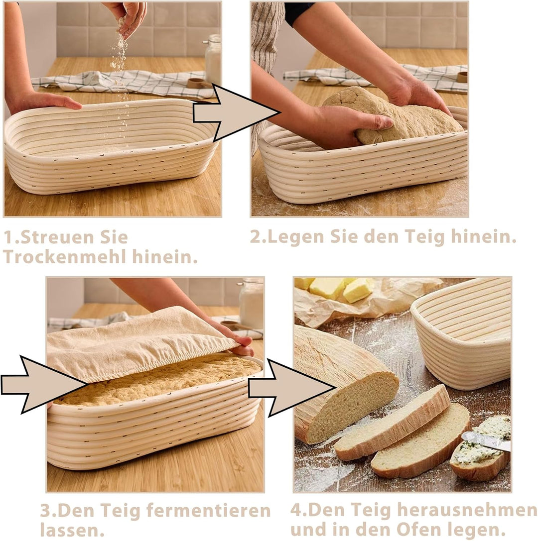 Gärkörbchen Oval, Gärkorb für Reben, Handgefertigter Rattan Fermentationskorb, Brot Gärkorb Handgefe