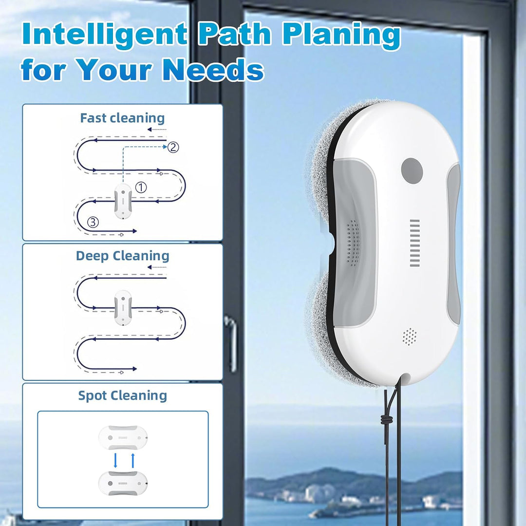 Fensterputzroboter,5600Pa Fensterroboter mit Fernbedienung und Kantenerkennungssystem, Fensterputzro