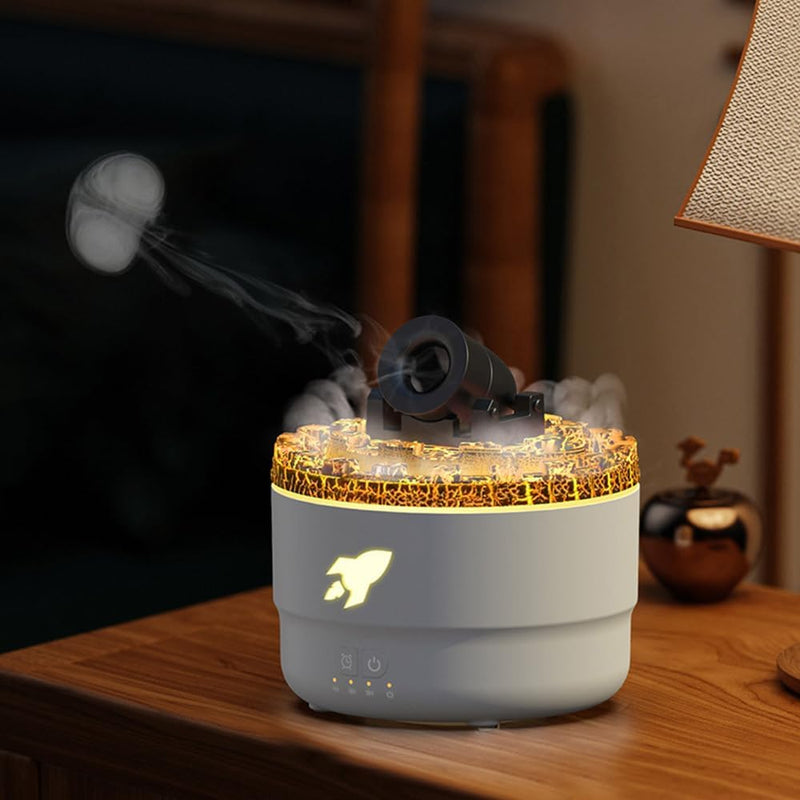 Aroma Luftbefeuchter mit LED Kanonen, Simulation Eines Vulkannebels, Persönlicher Kleine Luftbefeuch
