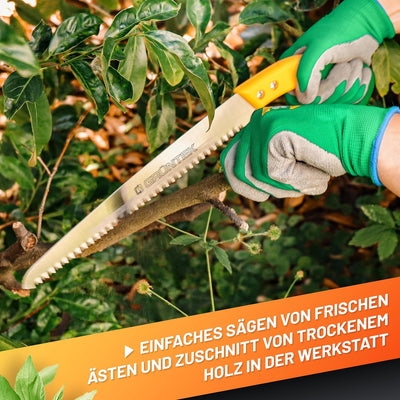 GRÜNTEK Gartensäge BARRAKUDA 300 mm, Baumsäge, Impuls gehärtete aggressive Spezial-Zahnung, Handsäge