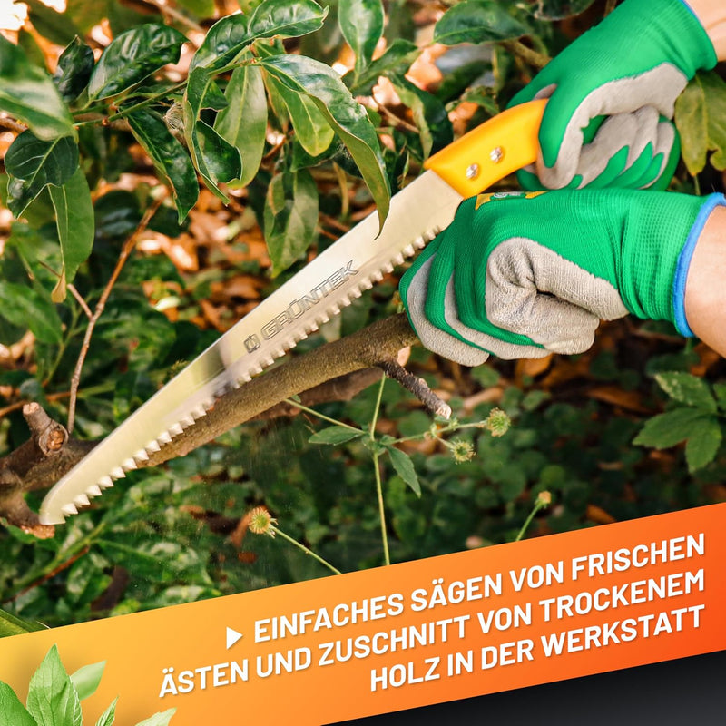 GRÜNTEK Gartensäge BARRAKUDA 300 mm, Baumsäge, Impuls gehärtete aggressive Spezial-Zahnung, Handsäge