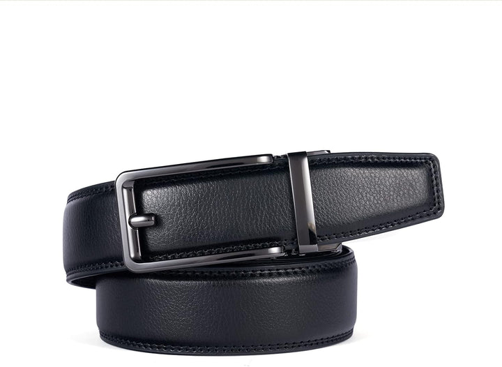 28"-68 "Herren Ledergürtel mit Ratsche, gross und schlank mit automatischer Schnalle 165cm/52"-60" T