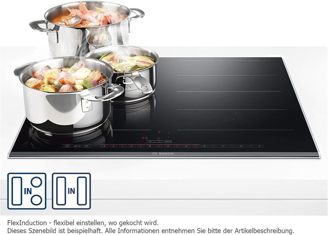 Bosch Hausgeräte PXY801KW1E Serie 8 Smartes Induktionskochfeld (autark), 80 cm breit, FlexInduction