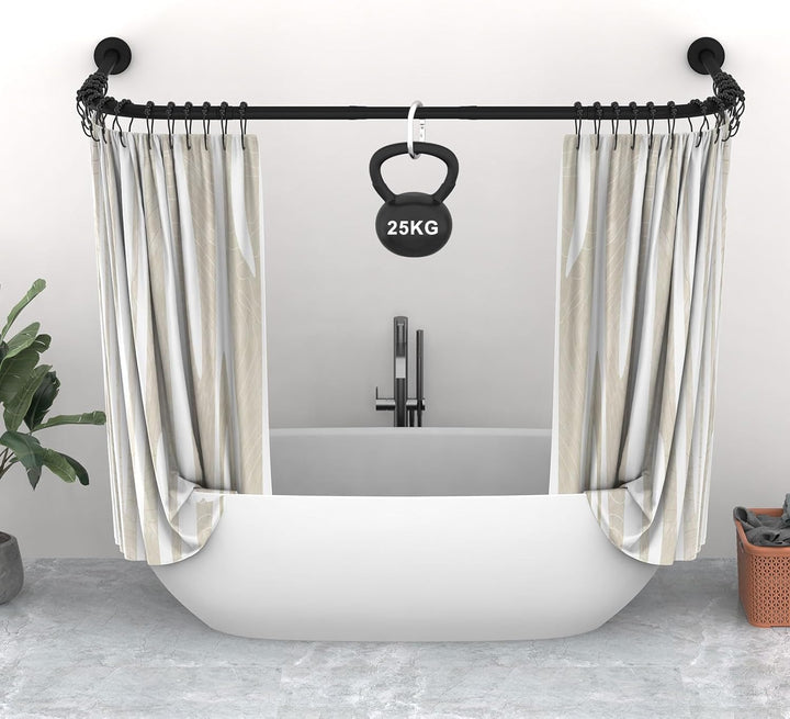Misounda Duschvorhangstange U/L Form 75×(150-190)×75 cm - Duschstange für Duschvorhang Badewanne Eck