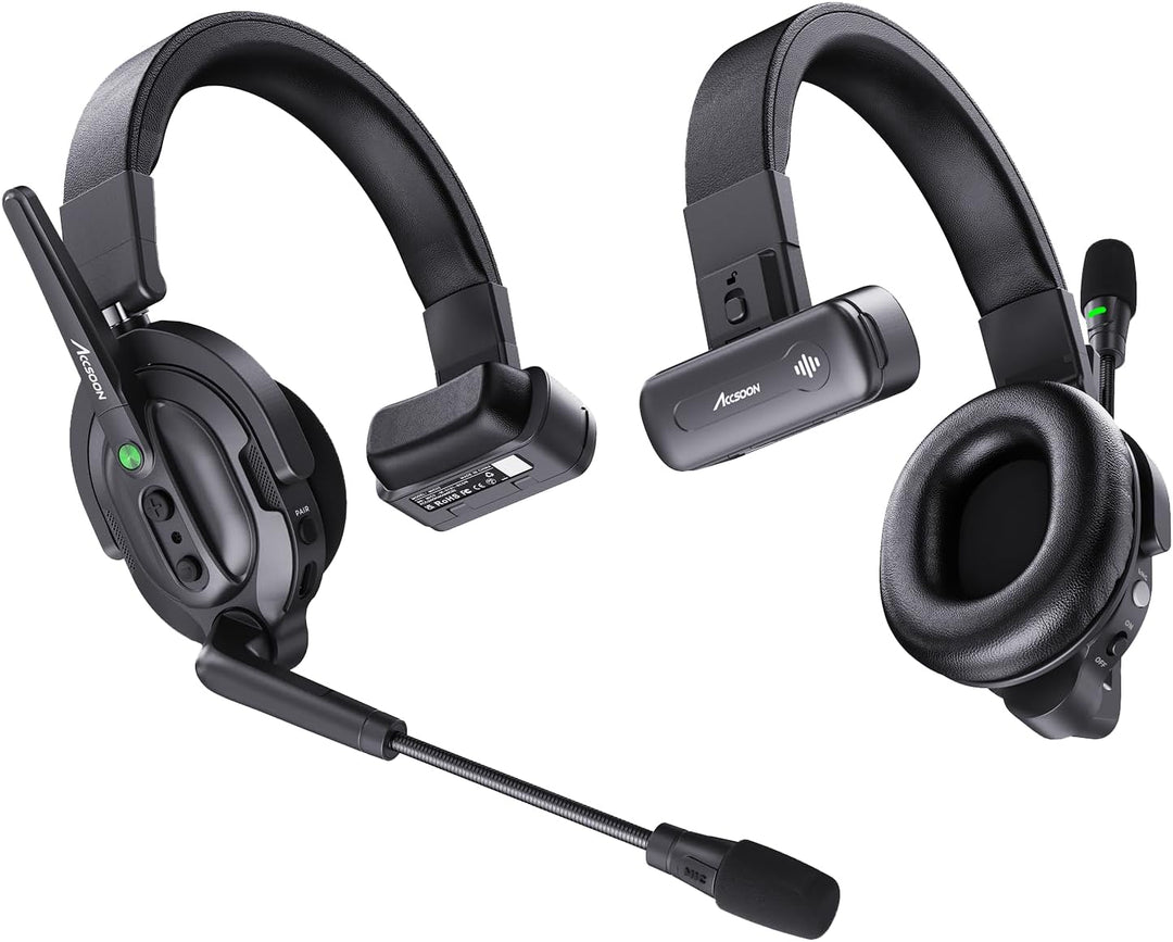 Accsoon - Como - Enthält EIN Host-Headset und Acht Remote-Headsets - Ergonomisches Design - 400 Mete