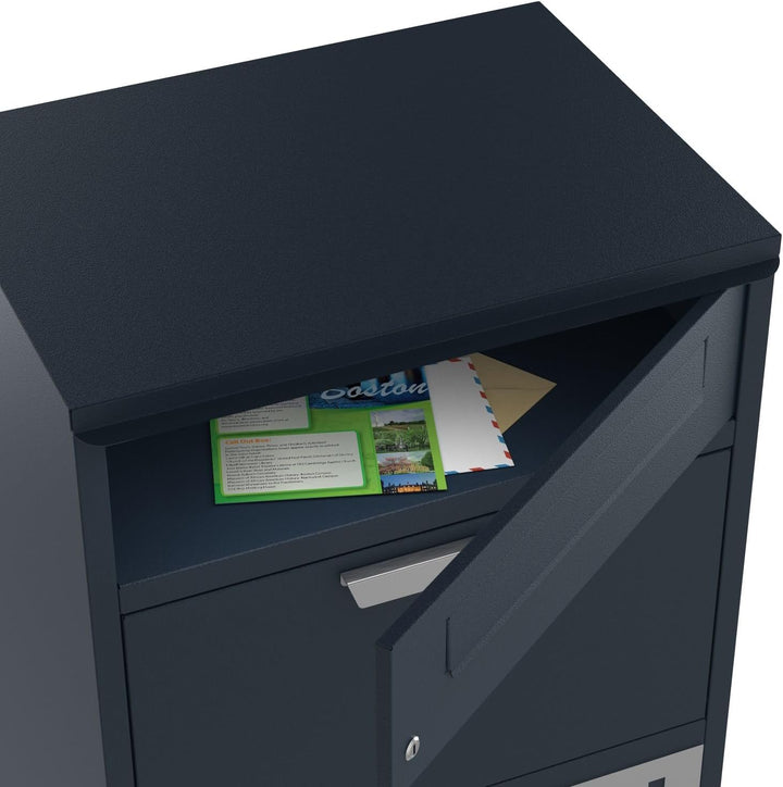 Graviers Design Paketbriefkasten mit Brieffach personalisiert freistehend - Edelstahl Namensschild H
