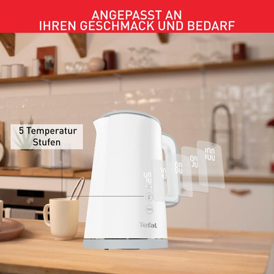 Tefal KO6931 Sense Wasserkocher | 1,5 Liter Kapazität | Digitalanzeige | 5 Temperaturstufen | 360°-S