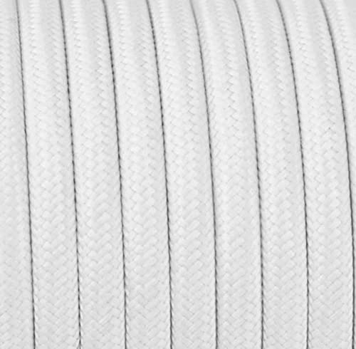 Textilkabel Weiss [2x1,5] 20 Meter 2 - adrig Stoffkabel Pendelleitung Lampenkabel Textile Cable 2G1,