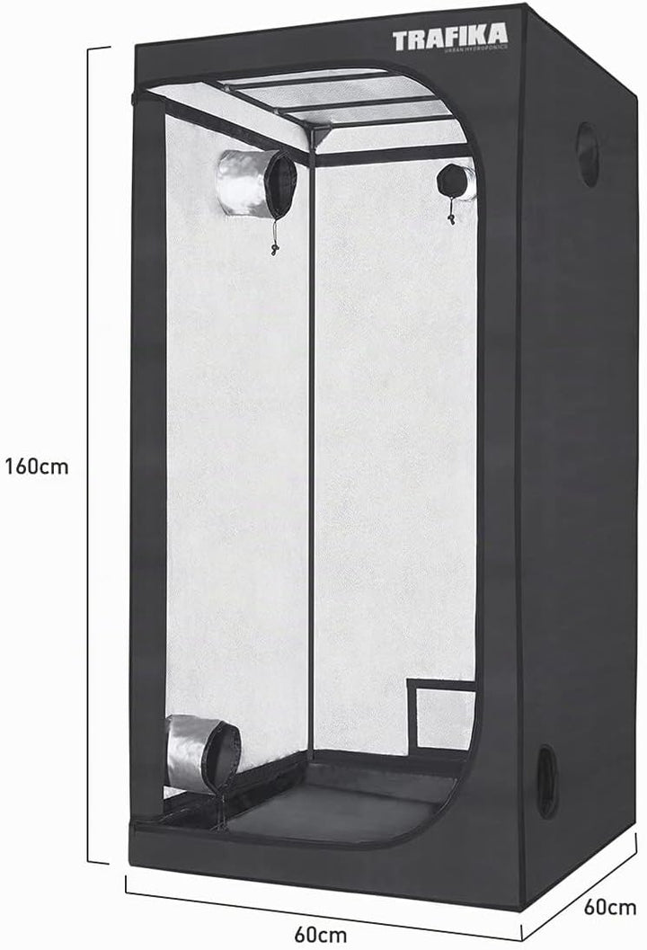 TRAFIKA Growzelt für Indoor-Anbau 60x60x160CM / Grow Tent/Grow Box/GROWBOX/Grow Schrank/GROWSCHRANK/