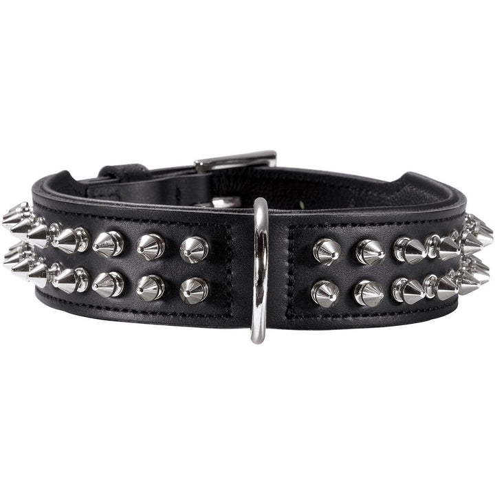 HUNTER RAMBO Hundehalsband, Leder, rockiger Nietenbesatz, 65 (L), schwarz schwarz 65 (L), schwarz 65