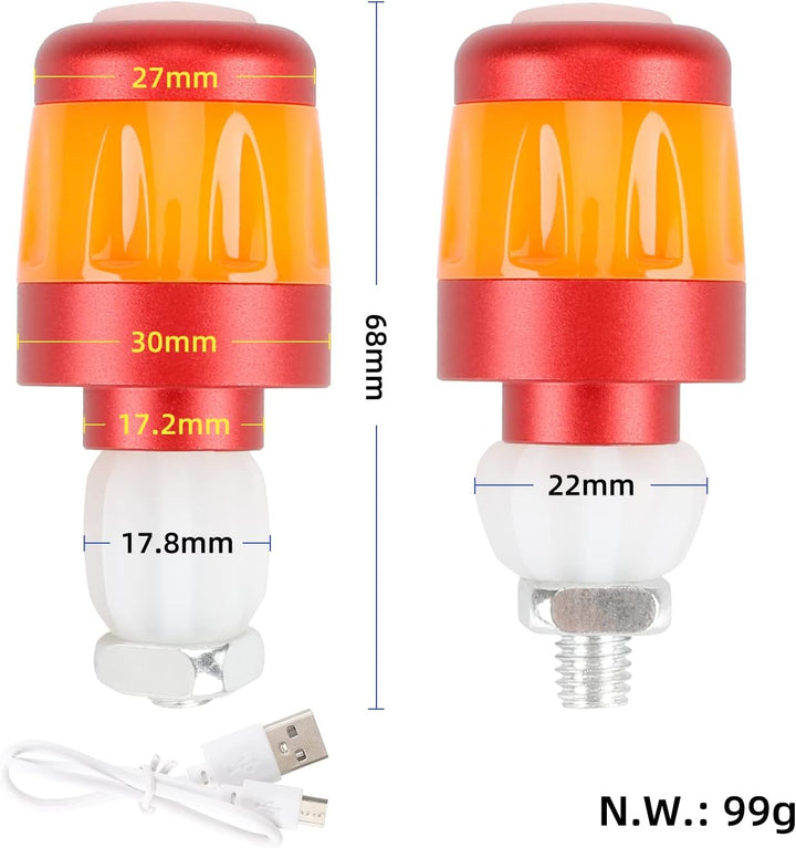 Fututech LED-Lenkerleuchte, wasserdicht, für Elektroroller, Lenkerstopfen für Xiaomi, Blinker, wiede