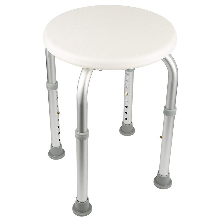 Duschhocker, höhenverstellbar 36 bis 54 cm, Duschstuhl, weiss, Aluminium, HDPE, rutschfeste Füsse, T