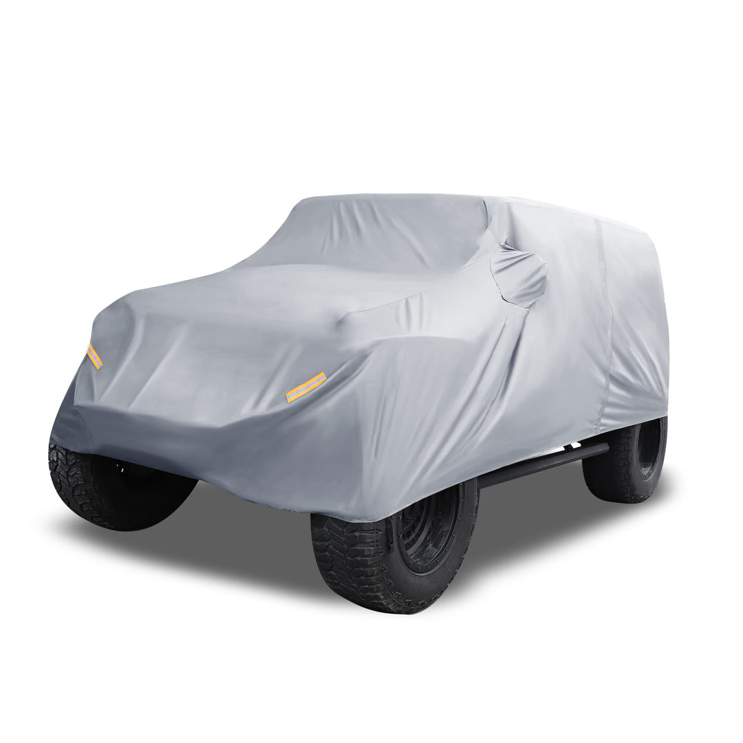 X AUTOHAUX SUV Auto Abdeckung für Jeep Wrangler JK JL 4 Türer 2007-2021 Wasserdicht Grau, Grau