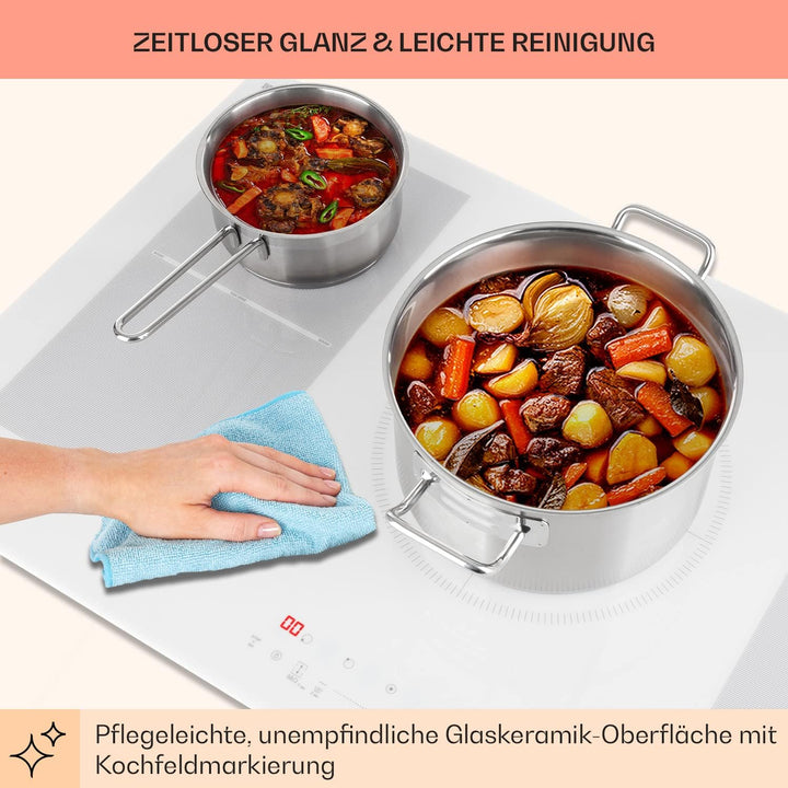 Klarstein Induktionskochfeld, Glaskeramik Kochfeld, Induktionskochfeld mit 5 Platten, Einbau-Indukti