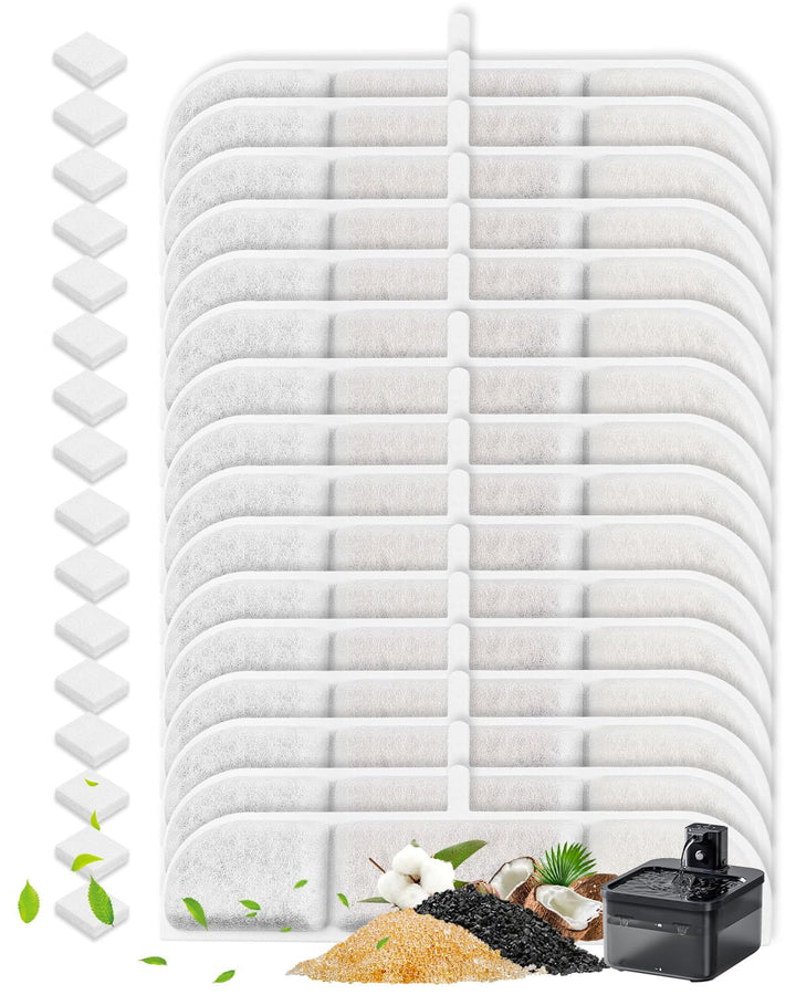 16+16 Pack Katzenbrunnen Filter Kompatibel mit DownyPaws Katzenbrunnen,Katzenbrunnen Filter 84oz/2.5
