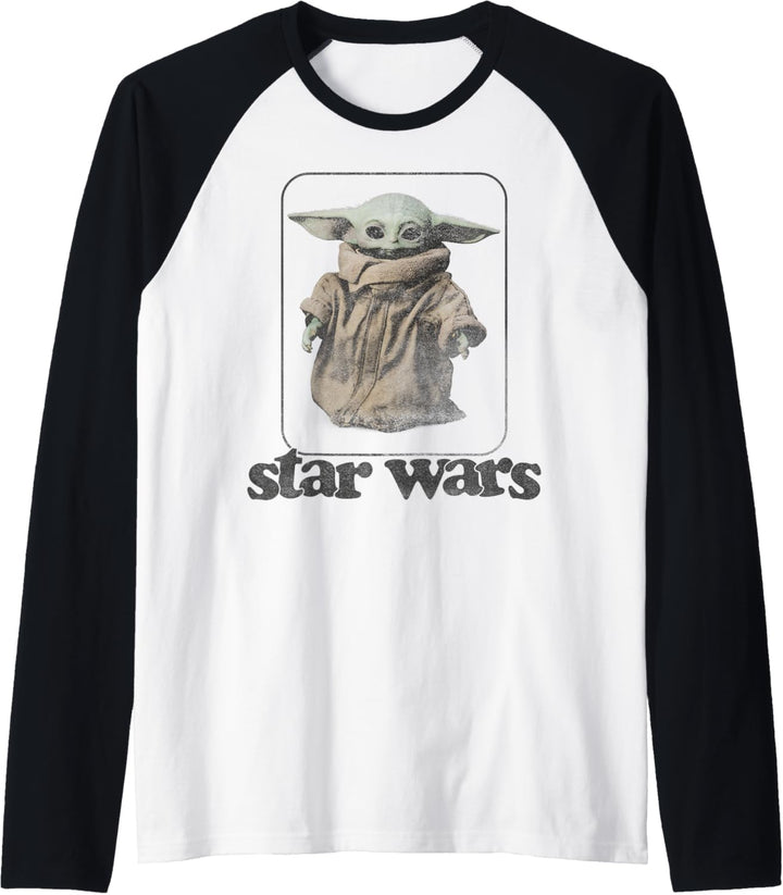 Star Wars Mandalorian The Child Retro No Stripes Raglan