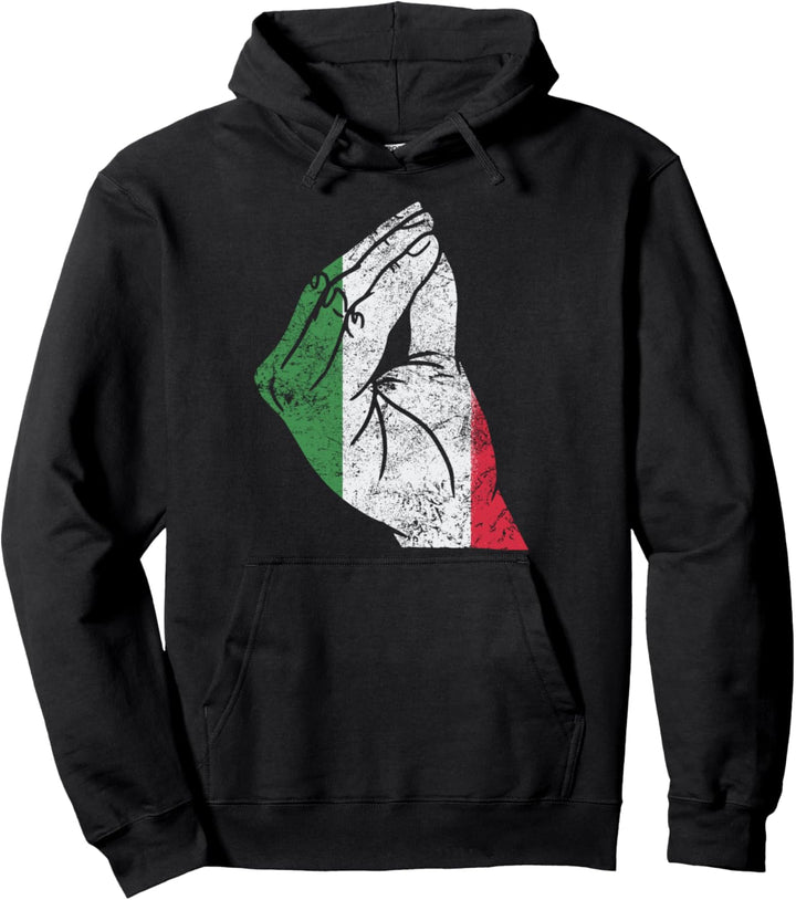 Italien Italy Hand Handgeste Fahne Flagge Land Fussball Pullover Hoodie