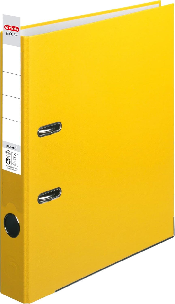 Herlitz 5451307 Ordner PP-Color, gelb 5 cm Gelb