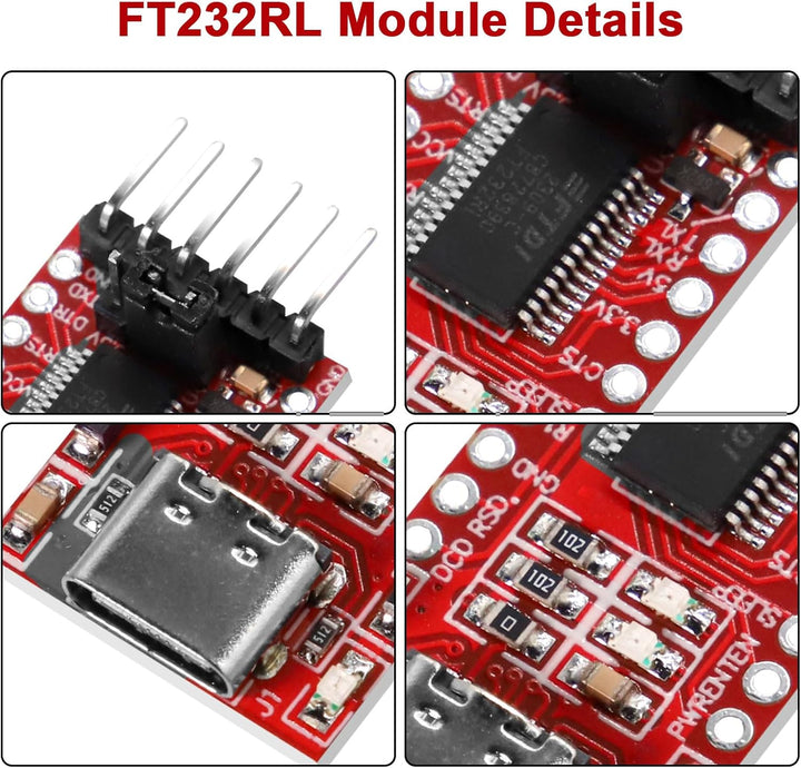 USB-C zu TTL Serial Adapter mit FT232RL RUIZHI 3 Stück FT232RL Modul für 3.3V und 5V Mini USB zu TTL